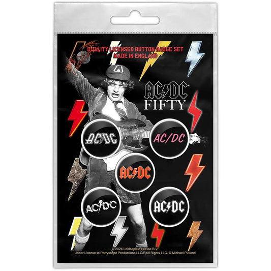 AC/DC Button Badge Pack: Bolt Array Ireland Vinyl