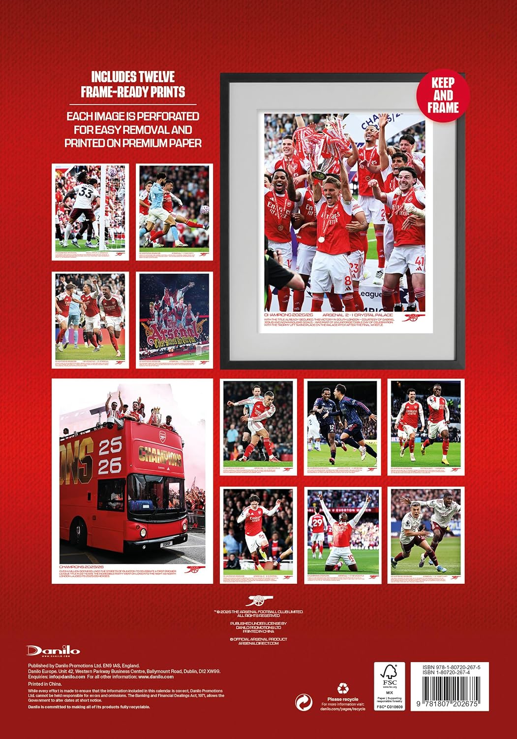 Arsenal FC 2027 Deluxe Wall Calendar