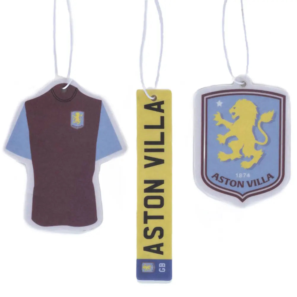 Aston Villa FC 3pk Air Freshener Zhivago Gifts