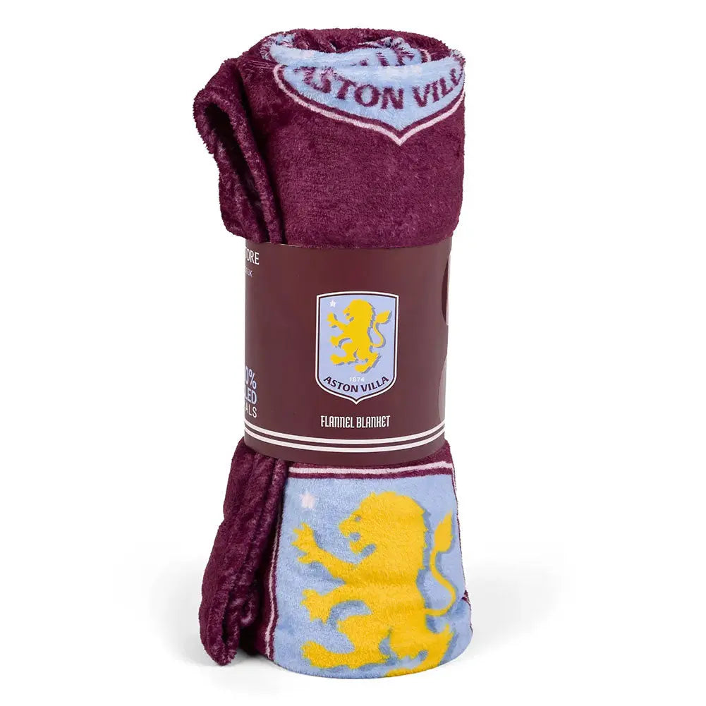 Aston Villa FC Multi Crest Fleece Blanket Zhivago Gifts