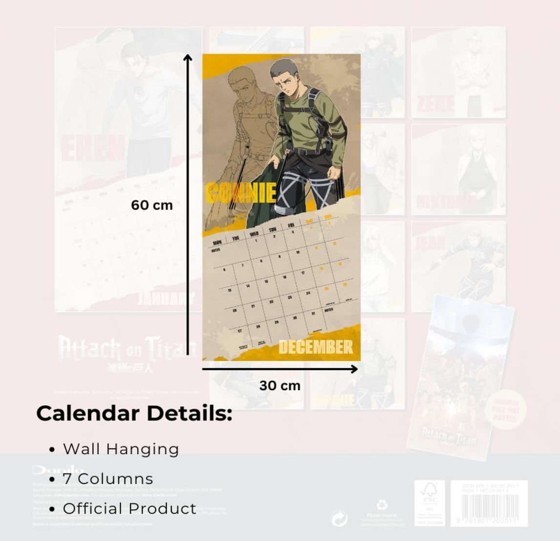 Attack On Titan 2027 Square Calendar