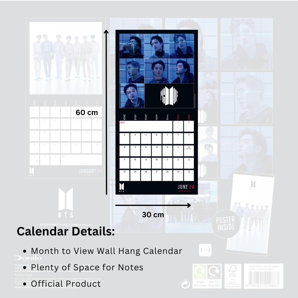 BTS 2024 Official Square Calendar