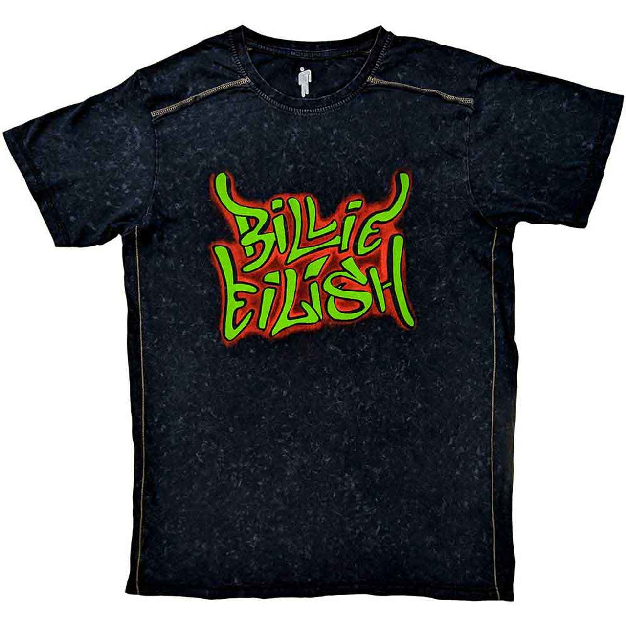 Billie Eilish Shirt Graffiti Logo (Stone Wash) - Ireland Vinyl