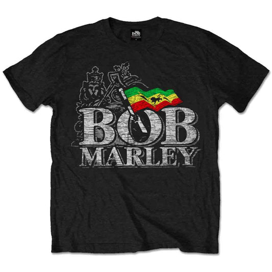 Bob Marley Shirt Distressed Logo - Ireland Vinyl