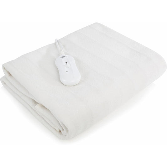 Carmen C81193 Double Heated Under Blanket with Overheat Protection - White - Zhivago Gifts