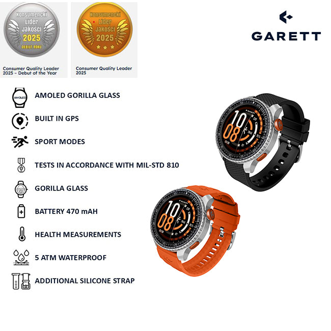 Garett COMPASS GPS Smartwatch | SILVER STEEL