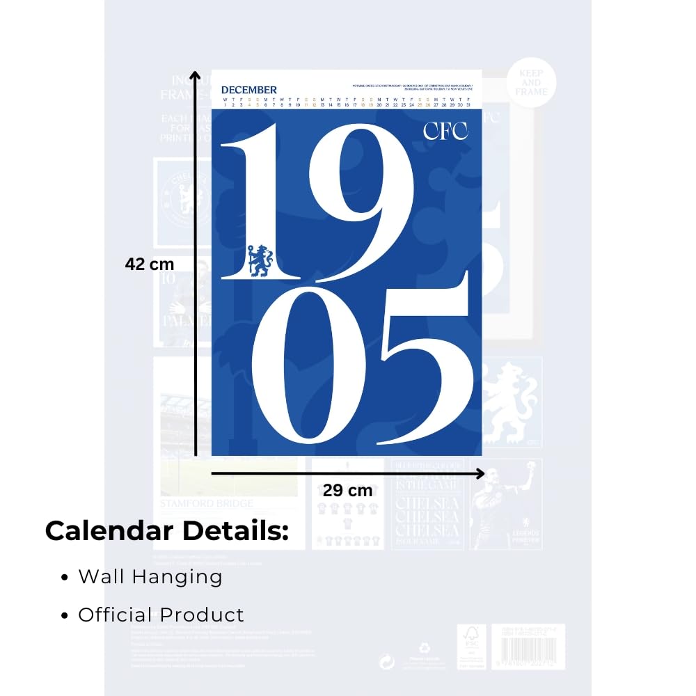 Chelsea FC 2027 Deluxe Wall Calendar