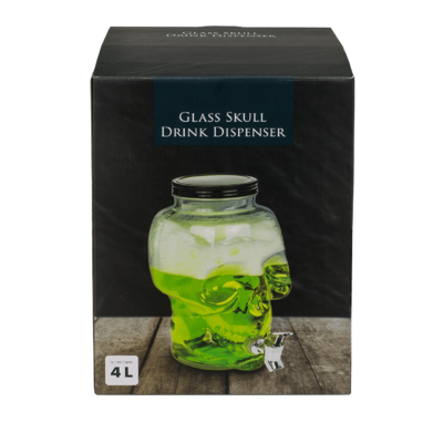 Glass Skull Drink Dispenser