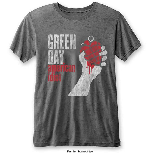 Green Day T-Shirt: American Idiot Vintage (Burnout) Ireland Vinyl