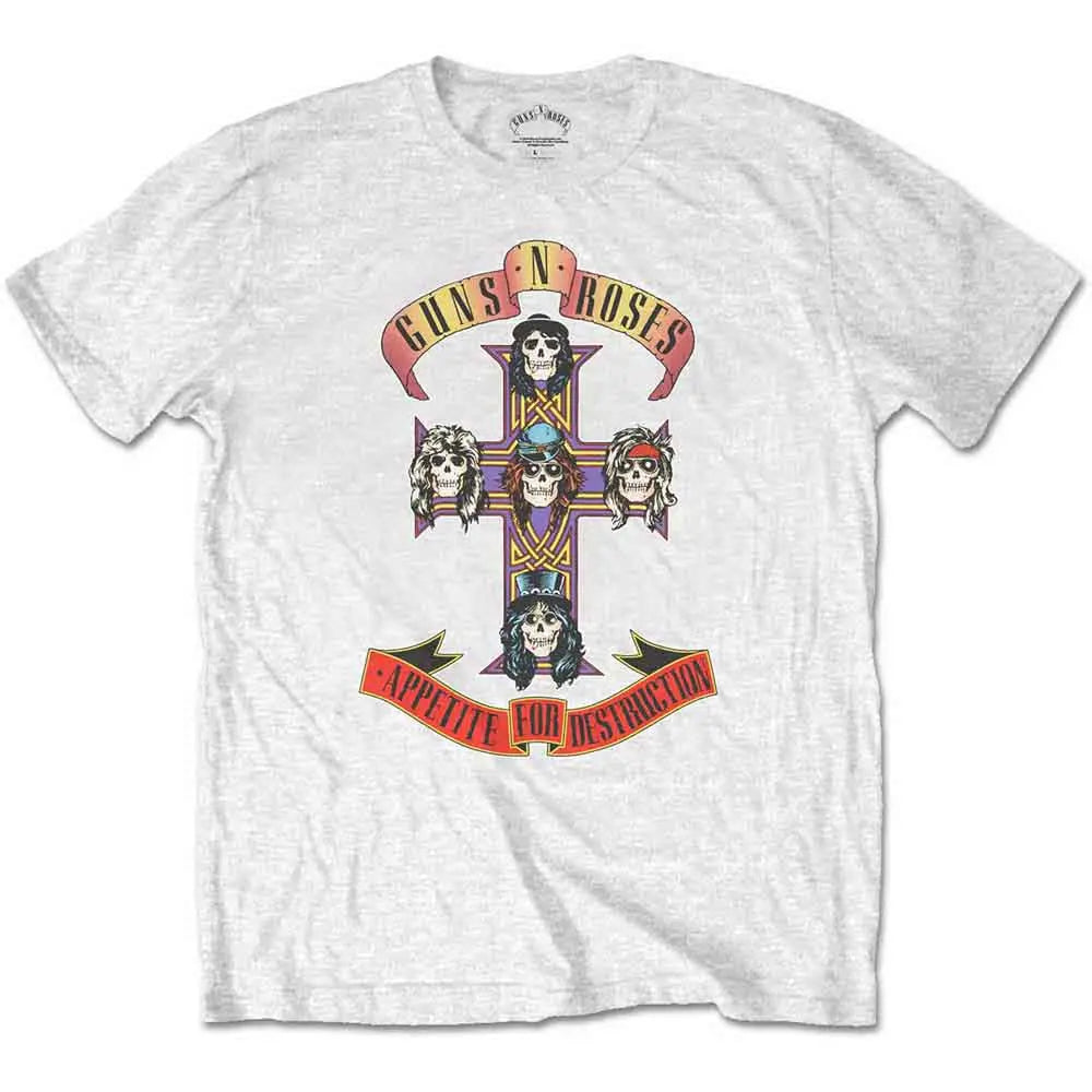 Guns N' Roses White T-Shirt Appetite for Destruction