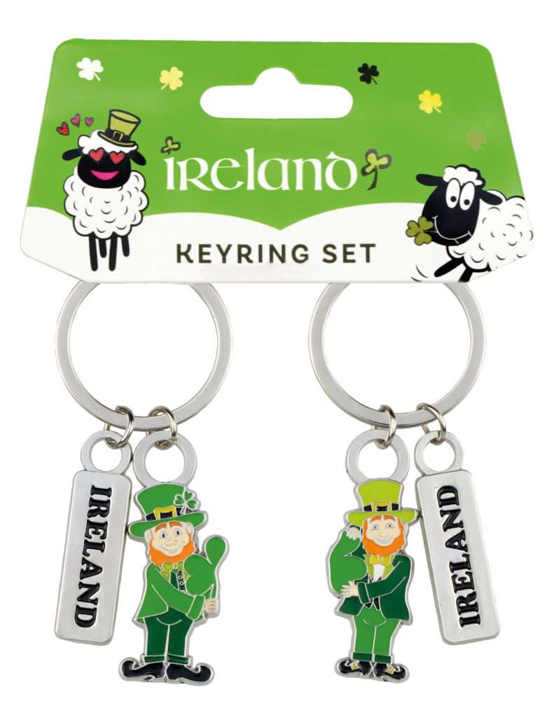 Ireland Twin Leprechaun Keyring Set - Zhivago Gifts
