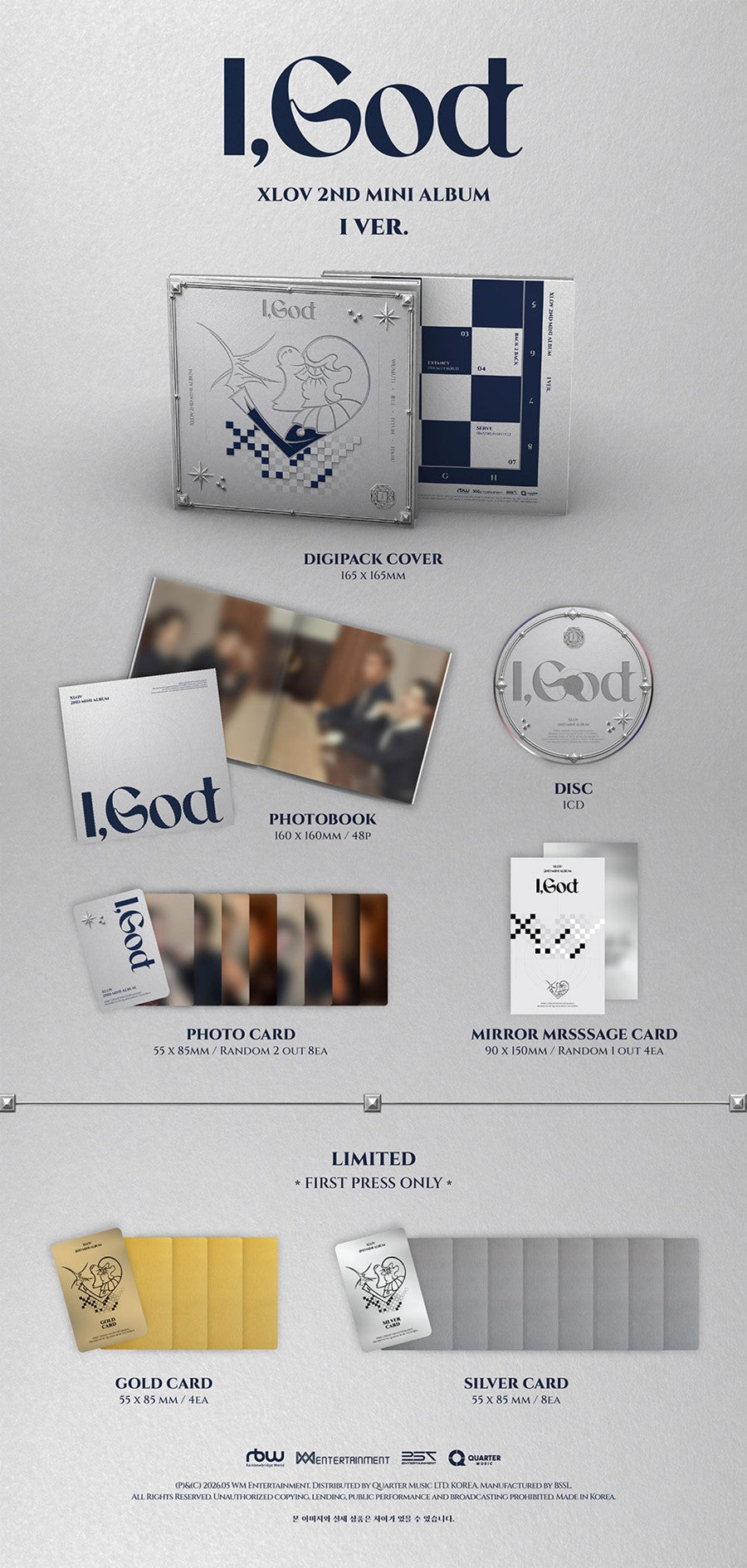 XLOV 2ND MINI ALBUM [I,God] (I VER.)