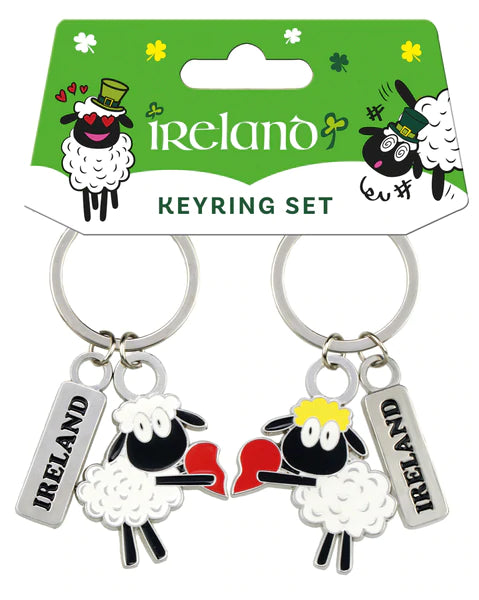 Ireland Sheep Twin Keyring Set - Zhivago Gifts
