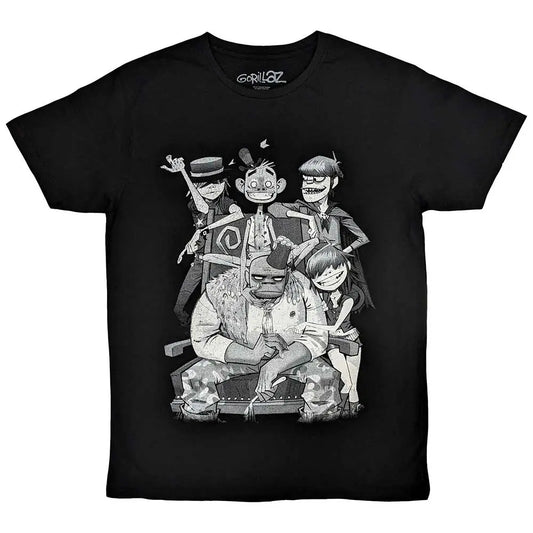 Gorillaz Shirt George Spray (Black) (Back Print) - Ireland Vinyl