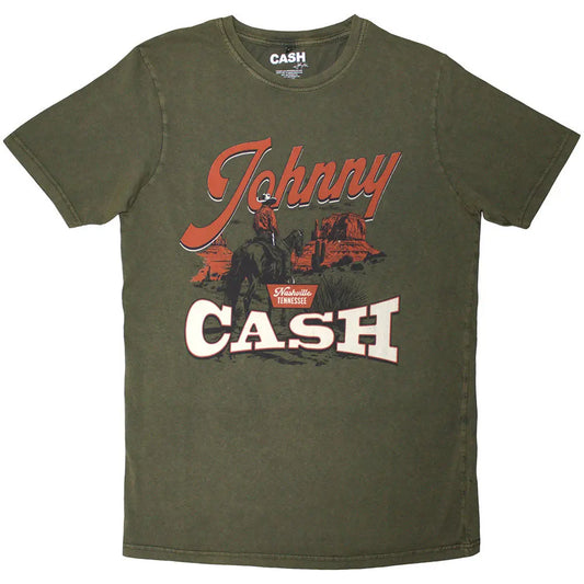 Johnny Cash Stone Wash Shirt Desert Cowboy - Ireland Vinyl