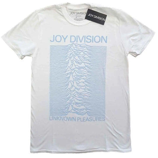 Joy Division T-Shirt: Unknown Pleasures Blue on White Ireland Vinyl