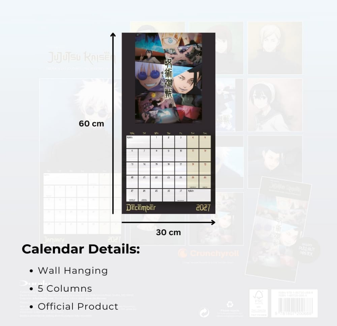 Jujutsu Kaisen 2027 Square Calendar