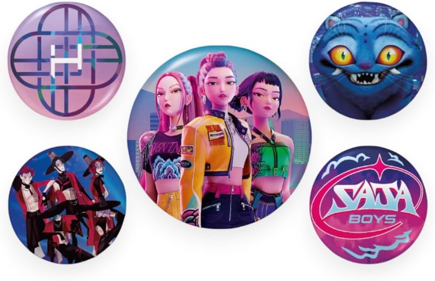 K-Pop Demon Hunters 5 Piece Badge Set