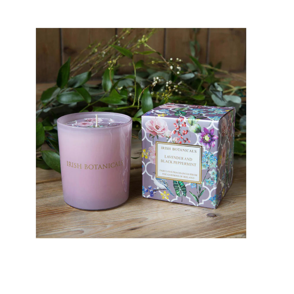 Lavender & Black Peppermint Candle - Irish Botanicals - Zhivago Gifts