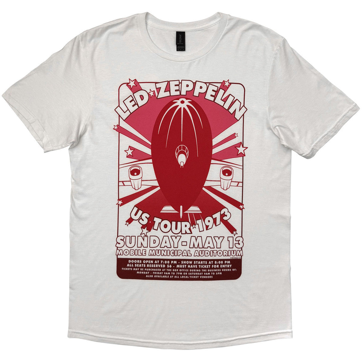 Led Zeppelin Shirt - US Tour 1973 (White) Shirts
