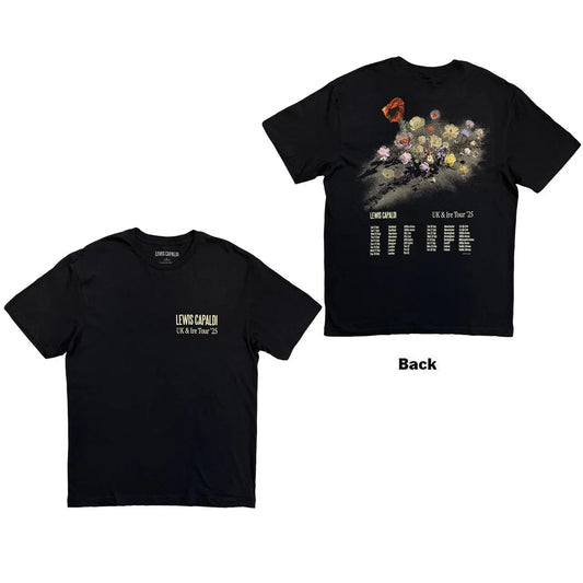 Lewis Capaldi Shirt: Flowers UK Tour '25 Ireland Vinyl