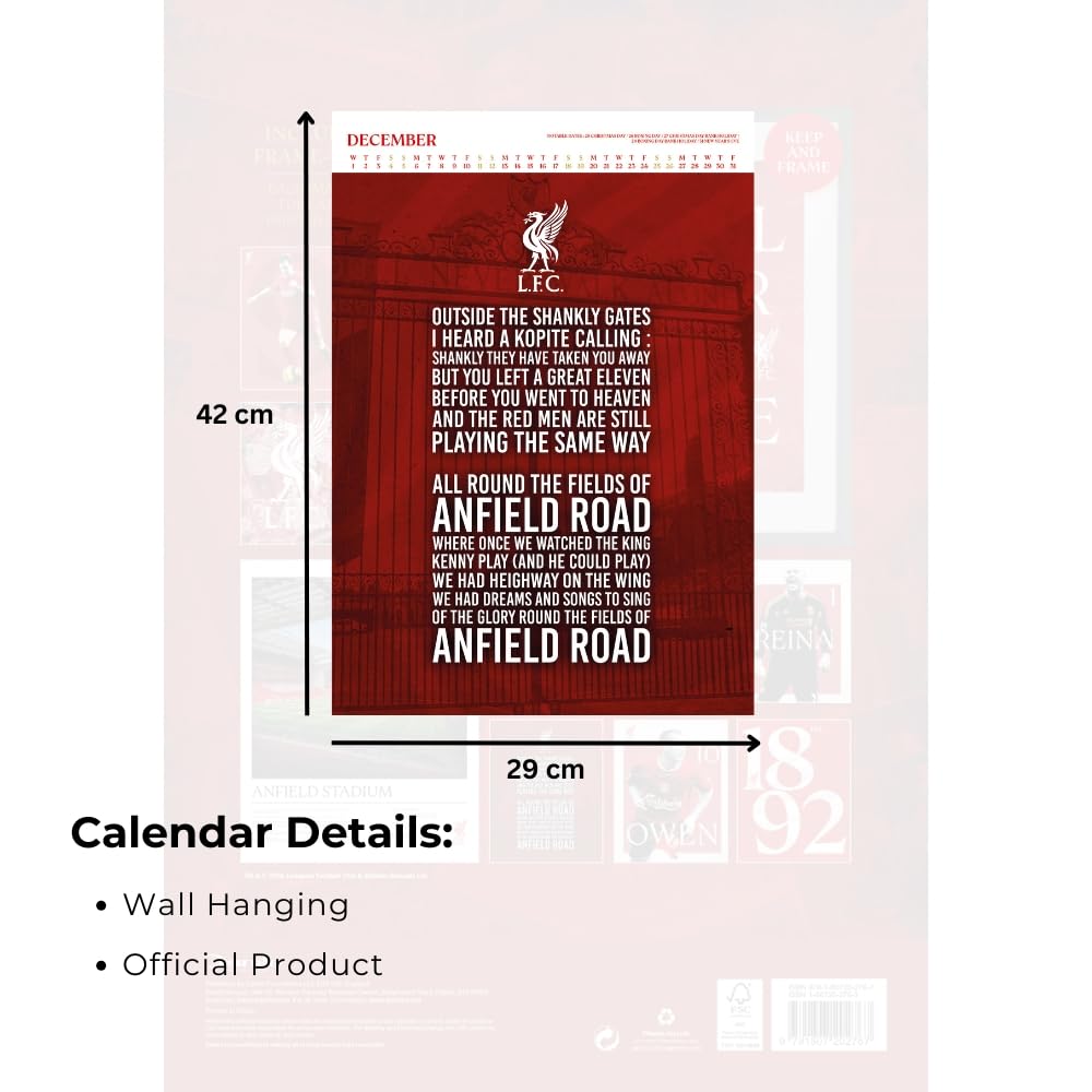 Liverpool FC 2027 Deluxe Wall Calendar