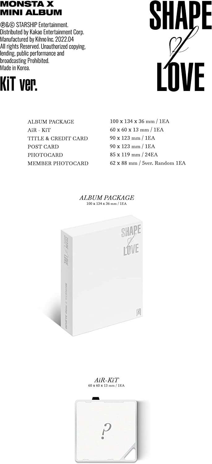 MONSTA X Mini Album Vol. 11 - SHAPE Of LOVE (Kit Album) - Zhivago Gifts