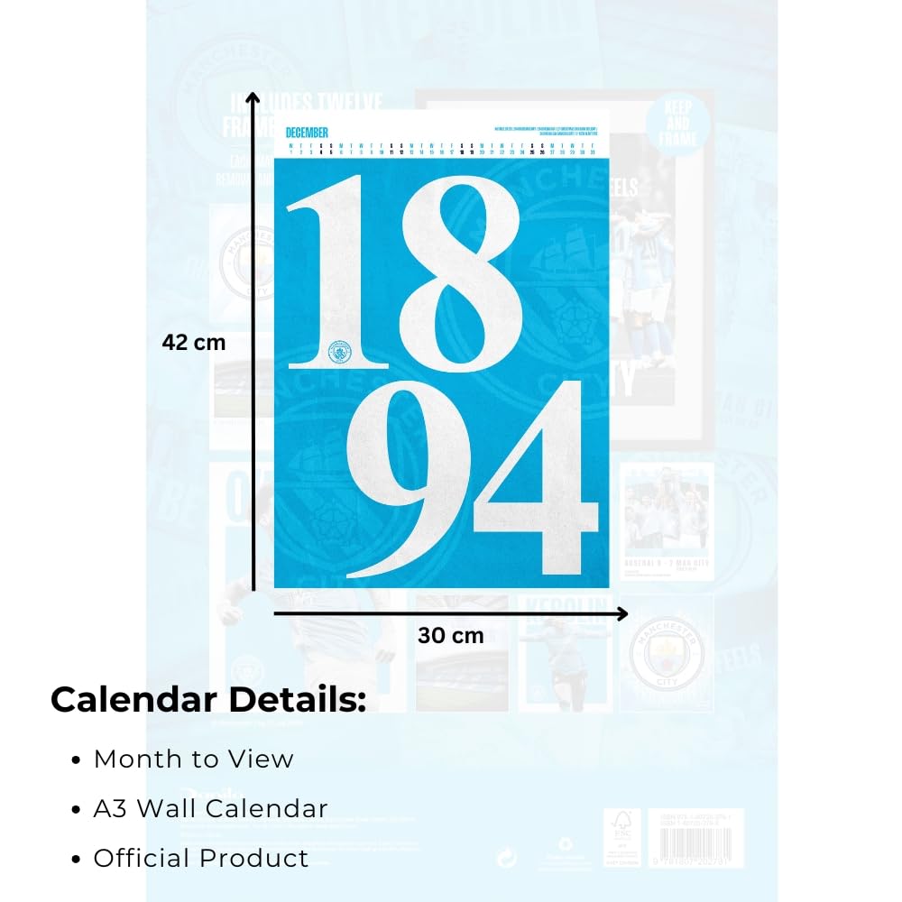 Manchester City FC 2027 Deluxe Wall Calendar