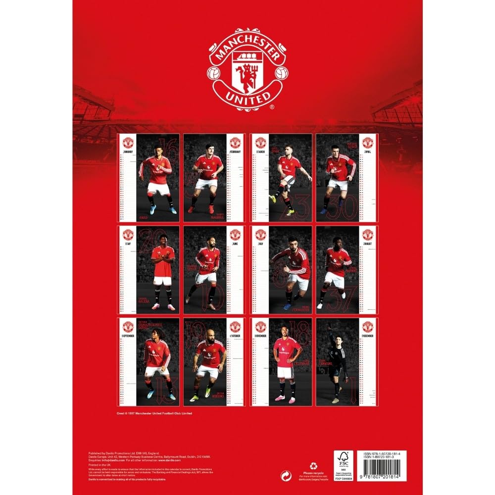 Manchester United FC 2027 A3 Calendar