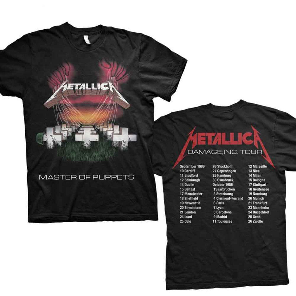 Metallica Shirt - Master of Puppets European Tour '86 Shirts