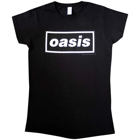 Oasis Ladies T-Shirt Decca Logo (Black) Ireland Vinyl