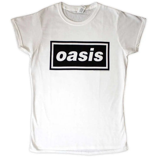 Oasis Ladies T-Shirt Decca Logo (White) Ireland Vinyl