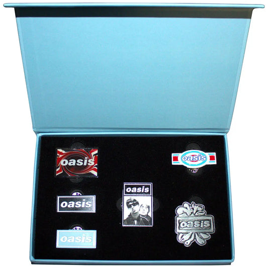 Oasis Pin Badge Set: Logos Ireland Vinyl