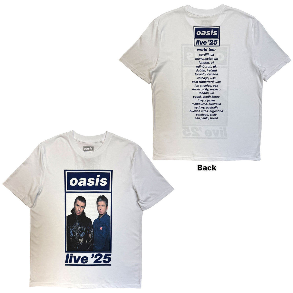 Oasis Shirt - Live '25 World Tour (White) Shirts