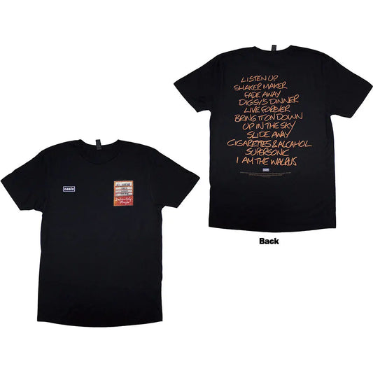 Oasis Shirt Definitely Maybe AAA Setlist (Back Print) Ireland Vinyl