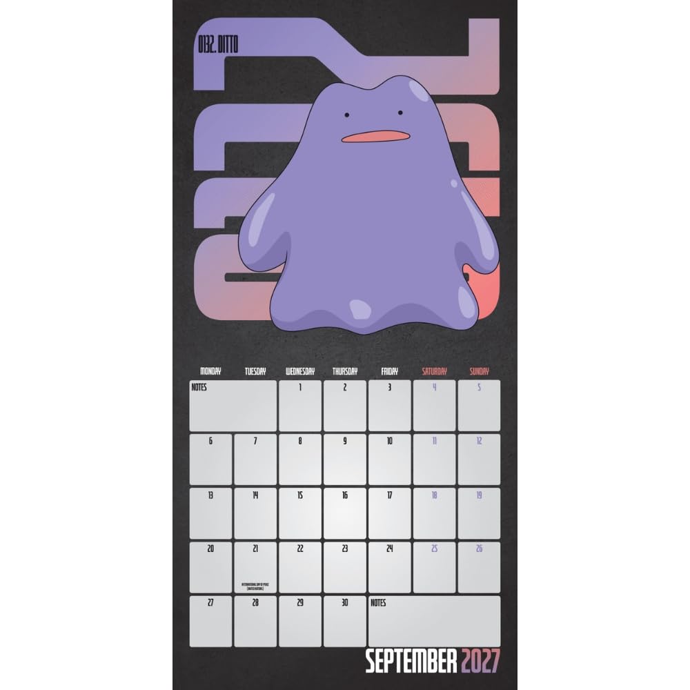 Pokémon 2027 Square Calendar