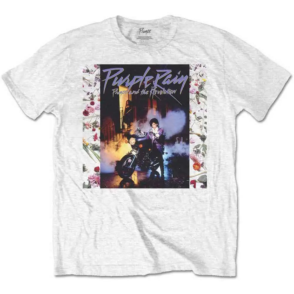 Prince T-Shirt: Purple Rain Album (White) Ireland Vinyl