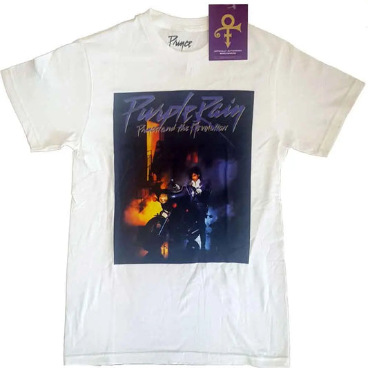 Prince White T-Shirt Purple Rain Square Ireland Vinyl