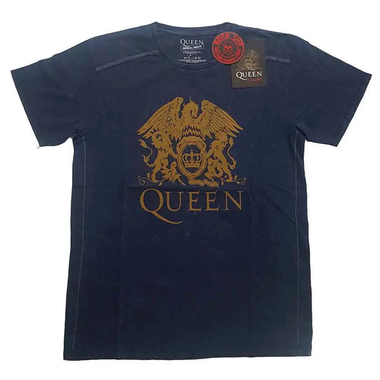 Queen T-Shirt Classic Crest (Wash Collection) Ireland Vinyl