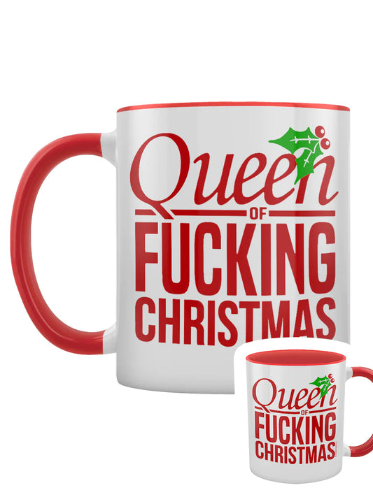 Queen of F*cking Christmas Red Inner 2-Tone Mug