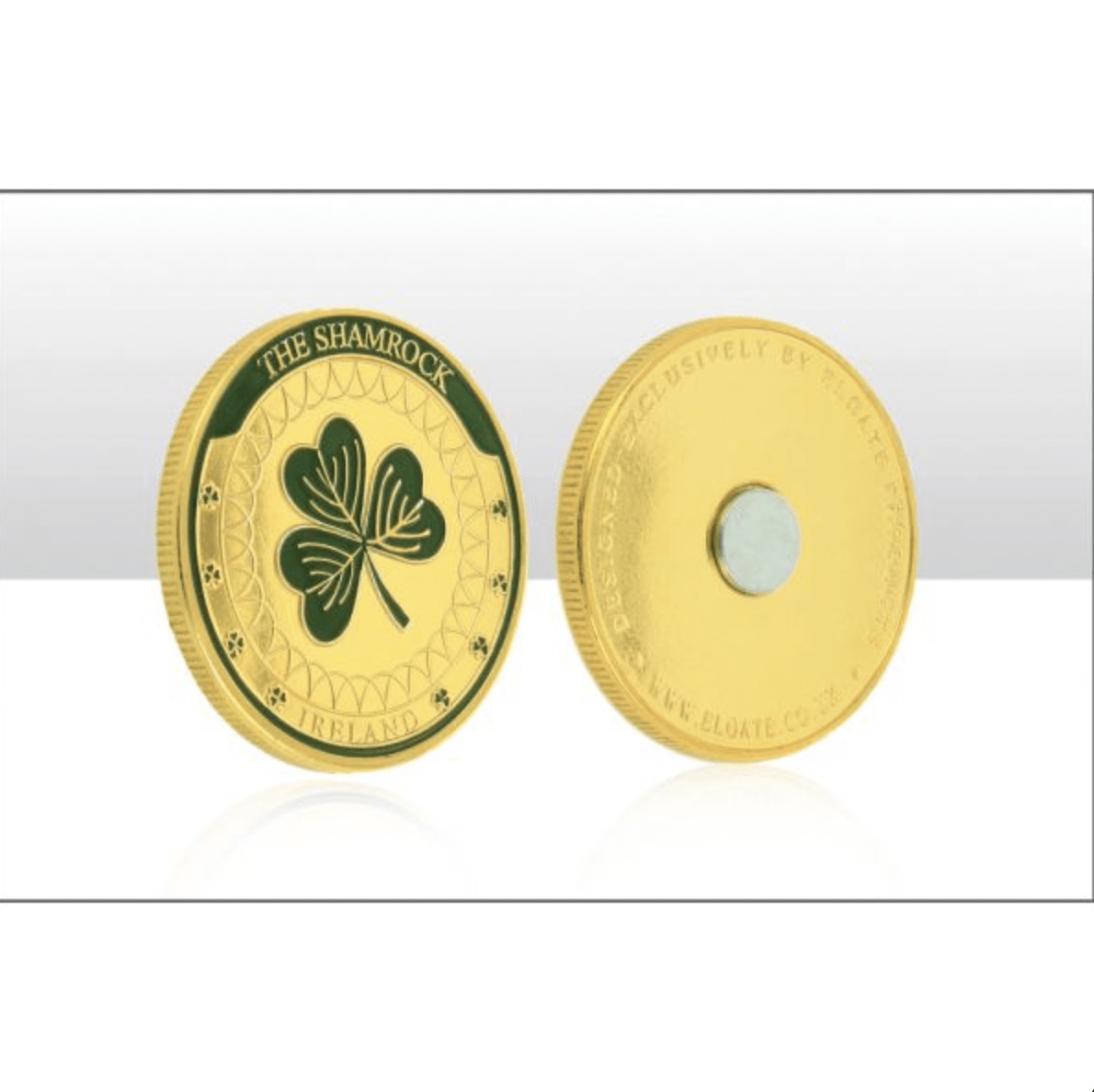 Irish Shamrock & Blessing 40mm Gold Coin Magnet - Zhivago Gifts