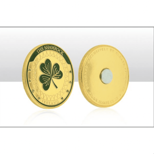 Irish Shamrock & Blessing 40mm Gold Coin Magnet