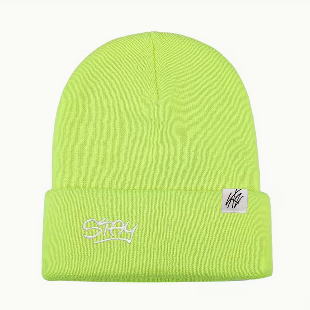 STAY Knitted Beanie (Neon Yellow)