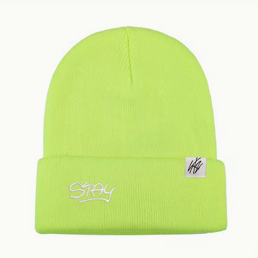 STAY Knitted Beanie (Neon Yellow)