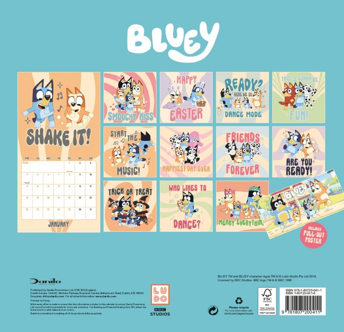 Bluey 2027 Square Wall Calendar