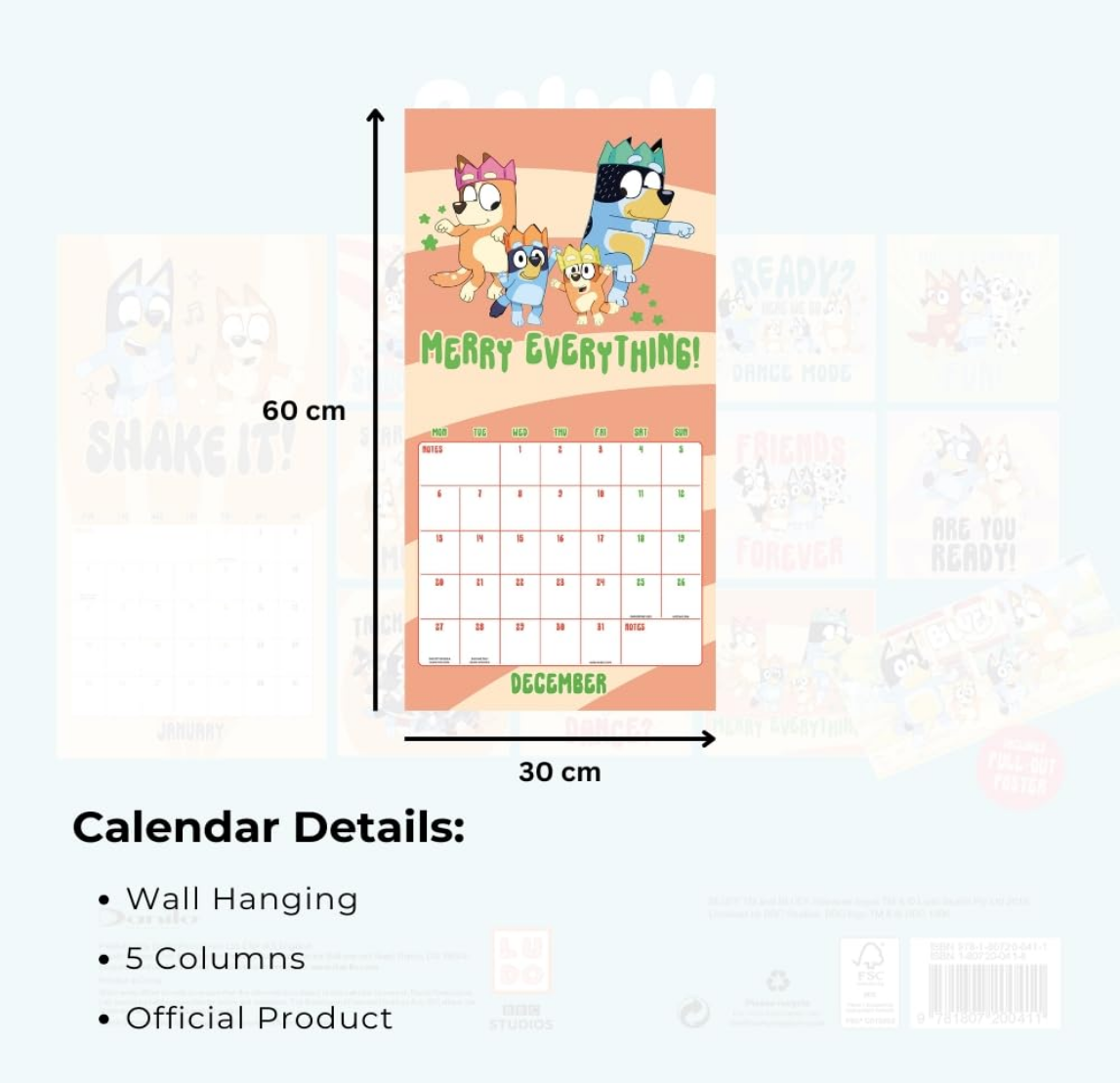 Bluey 2027 Square Wall Calendar