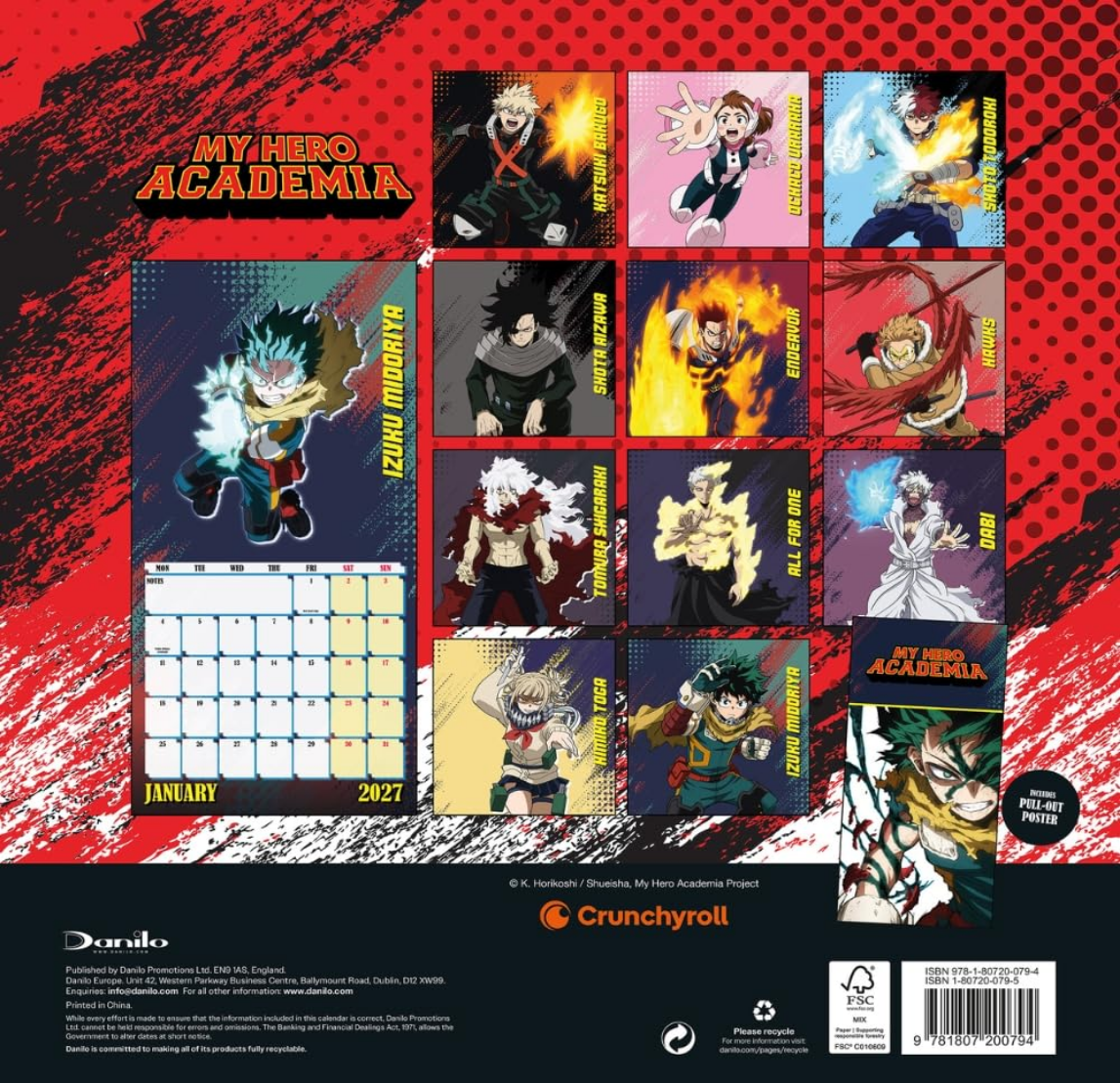 My Hero Academia 2027 Wall Calendar