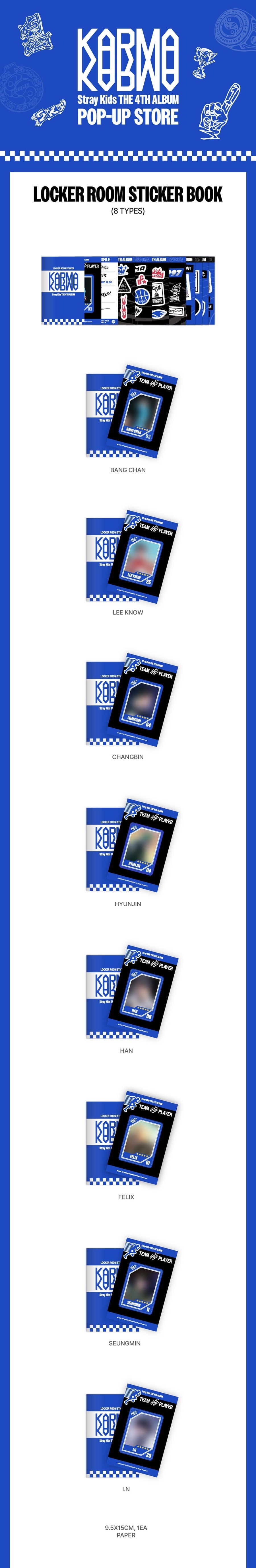 Stray Kids KARMA MD 02. LOCKER ROOM STICKER BOOK