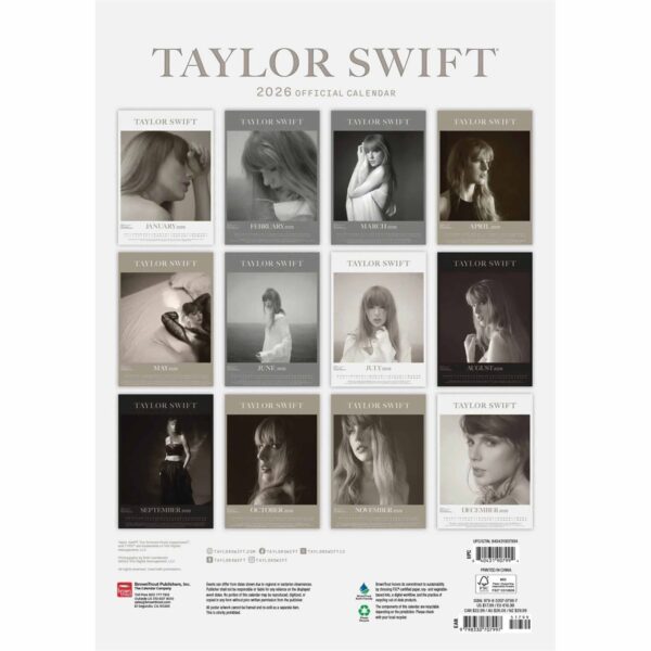 Taylor Swift Official A3 Calendar 2026