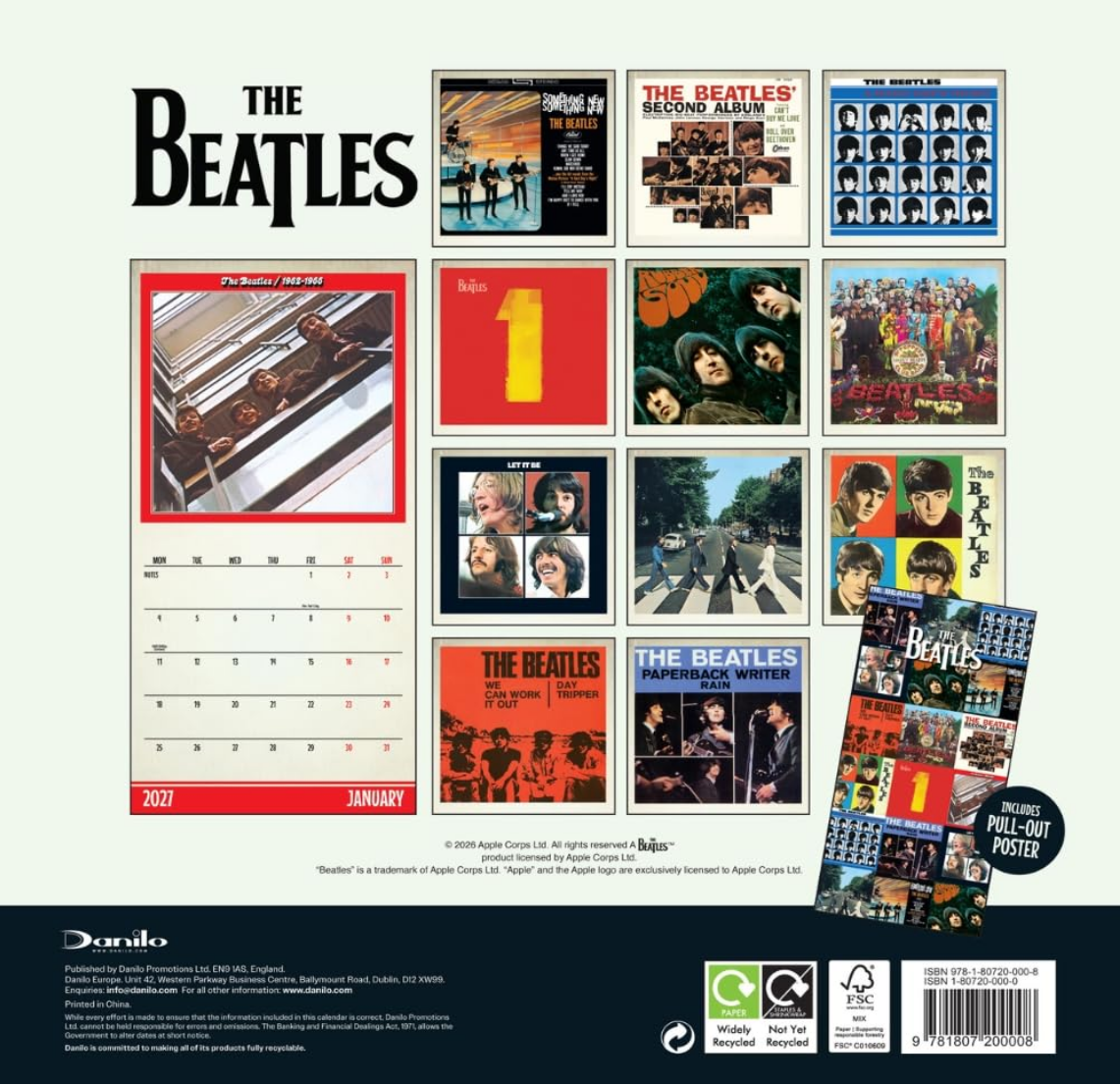 The Beatles 2027 Square Calendar